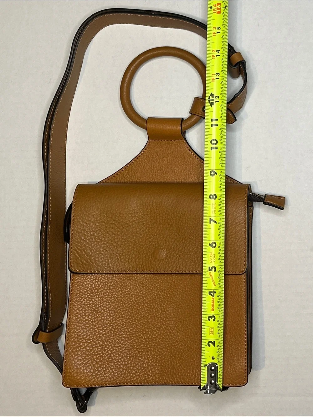 Sundance Tan Leather Crossbody Bag with Ring Handle